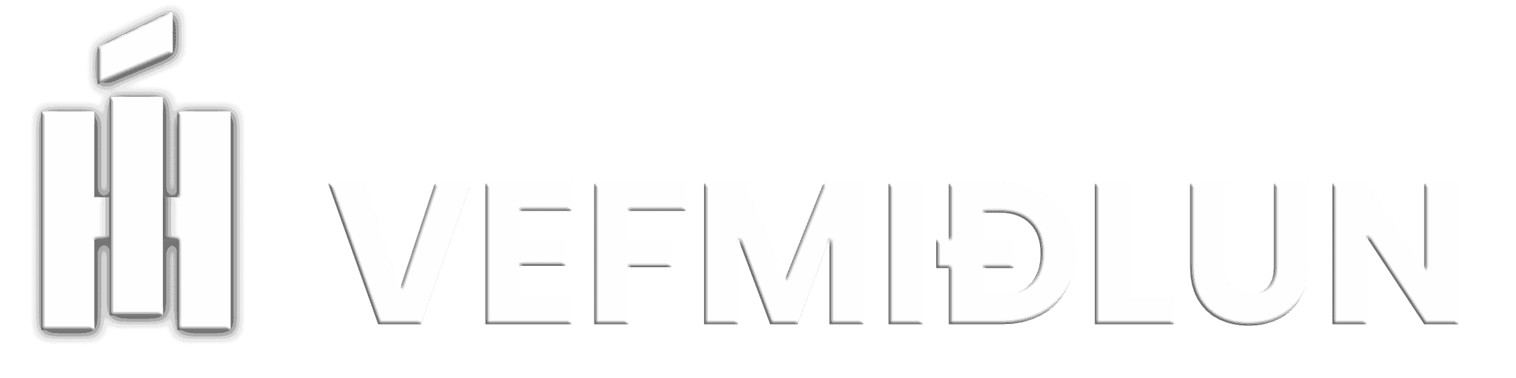 Lógo Vefmiðlun texti hvítt Lógo Vefmiðlun texti hvítt